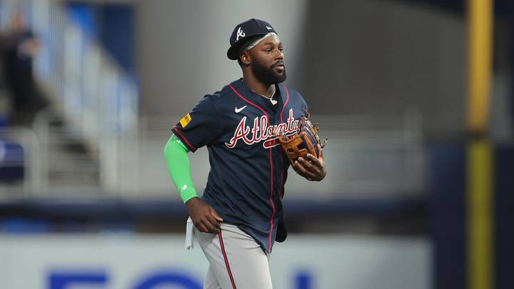 May 19, 2026; Miami, Florida, USA; Atlanta Braves center fielder Michael Harris II (23) looks on after the game against the Miami Marlins at loanDepot Park. Mandatory Credit: Sam Navarro-Imagn Images
