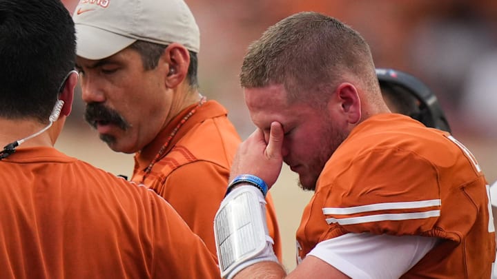 What we know about Quinn Ewers and his injury as Texas makes its SEC football debut against Mississippi State. What we know about Quinn Ewers and his injury as Texas makes its SEC football debut against Mississippi State.