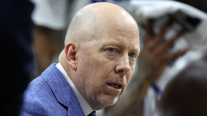 Mar 20, 2026; Philadelphia, PA, USA; UCLA Bruins head coach Mick Cronin reacts in the first half during a first round game of the men's 2026 NCAA Tournament at Xfinity Mobile Arena. Mandatory Credit: Bill Streicher-Imagn Images