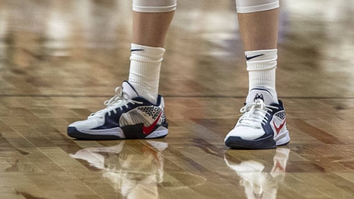 UConn Huskies guard Paige Bueckers wears the Nike Sabrina 2. UConn Huskies guard Paige Bueckers wears the Nike Sabrina 2.