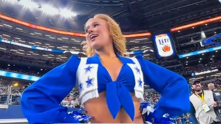 Cowboys cheerleader Zoe Dale who is dating Bengals kicker Cade York.