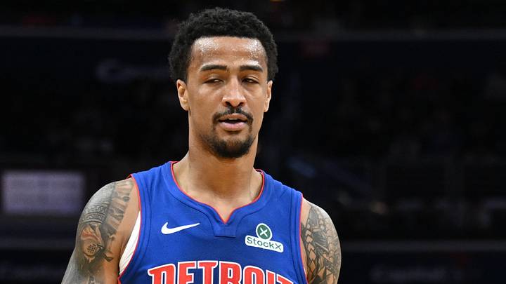 Oct 10, 2026; Washington, District of Columbia, USA;  Washington Wizards forward Anthony Davis (23) and Detroit Pistons forward John Collins (20) walk down the court after a play during the first quarter at Capital One Arena.  Mandatory Credit: Rafael Suanes-Imagn Images