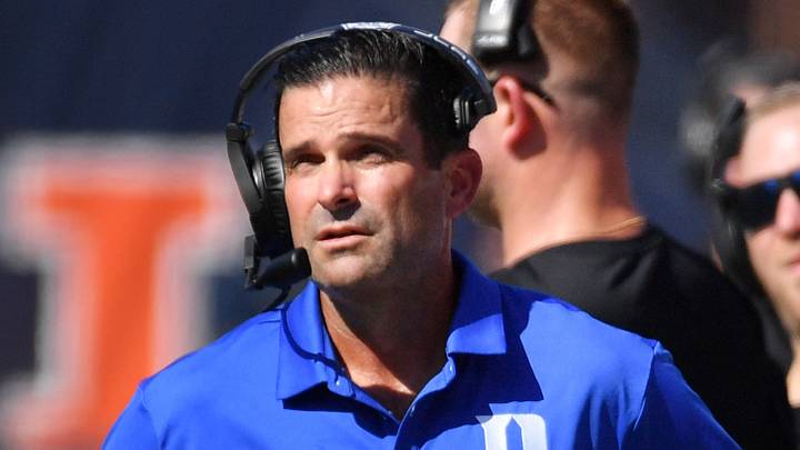 Sep 12, 2026; Champaign, Illinois, USA; Duke Blue Devils head coach Manny Diaz, left, on the sidelines against the Illinois Fighting Illini during the first half at Gies Memorial Stadium. Mandatory Credit: Ron Johnson-Imagn Images Sep 12, 2026; Champaign, Illinois, USA; Duke Blue Devils head coach Manny Diaz, left, on the sidelines against the Illinois Fighting Illini during the first half at Gies Memorial Stadium. Mandatory Credit: Ron Johnson-Imagn Images