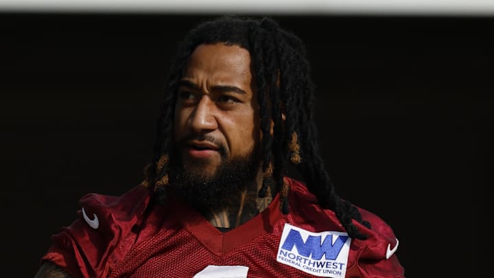 Washington Commanders linebacker Frankie Luvu Washington Commanders linebacker Frankie Luvu