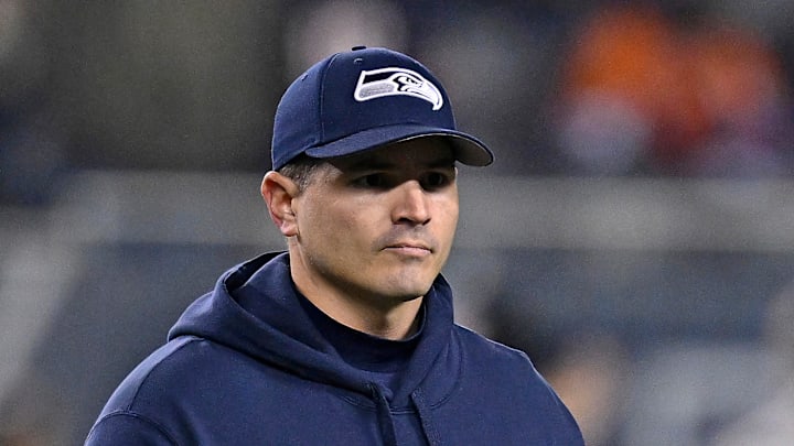 Seattle Seahawks head coach Mike Macdonald on the sidelines