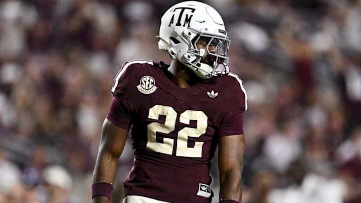 Texas A&M Aggies running back EJ Smith reacts during the fourth quarter against the Florida Gators at Kyle Field.