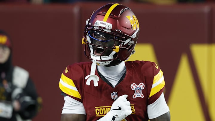 Dec 20, 2025; Landover, Maryland, USA; Washington Commanders cornerback Mike Sainristil (0). Mandatory Credit: Geoff Burke-Imagn Images