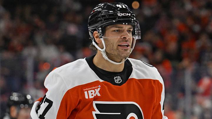 Dec 7, 2025; Philadelphia, Pennsylvania, USA; Philadelphia Flyers defenseman Noah Juulsen (47) reacts after assisting on a goal against the Colorado Avalanche during the first period at Xfinity Mobile Arena. Mandatory Credit: Eric Hartline-Imagn Images Dec 7, 2025; Philadelphia, Pennsylvania, USA; Philadelphia Flyers defenseman Noah Juulsen (47) reacts after assisting on a goal against the Colorado Avalanche during the first period at Xfinity Mobile Arena. Mandatory Credit: Eric Hartline-Imagn Images