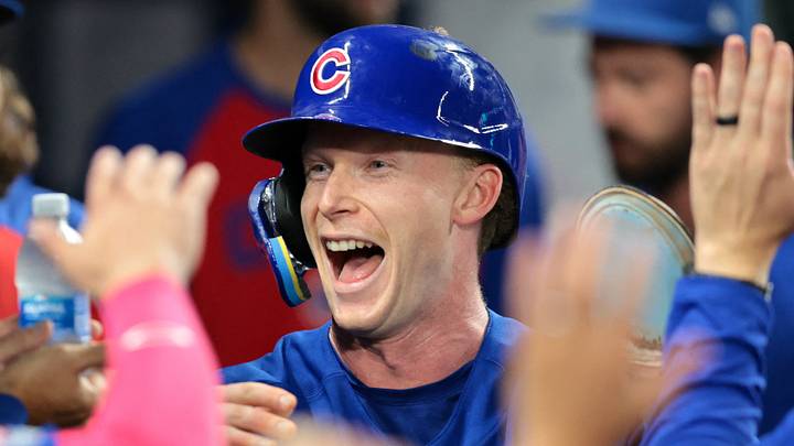Sep 4, 2026; Miami, Florida, USA; Chicago Cubs center fielder Pete Crow-Armstrong (4) celebrates after scoring against the Miami Marlins during the seventh inning at loanDepot Park. Mandatory Credit: Sam Navarro-Imagn Images Sep 4, 2026; Miami, Florida, USA; Chicago Cubs center fielder Pete Crow-Armstrong (4) celebrates after scoring against the Miami Marlins during the seventh inning at loanDepot Park. Mandatory Credit: Sam Navarro-Imagn Images