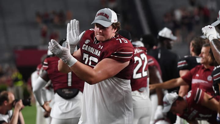 South Carolina football offensive tackle Cason Henry during the 2024 Garnet and Black Spring Game
