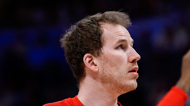 Toronto Raptors center Jakob Poeltl before the game against the Denver Nuggets.