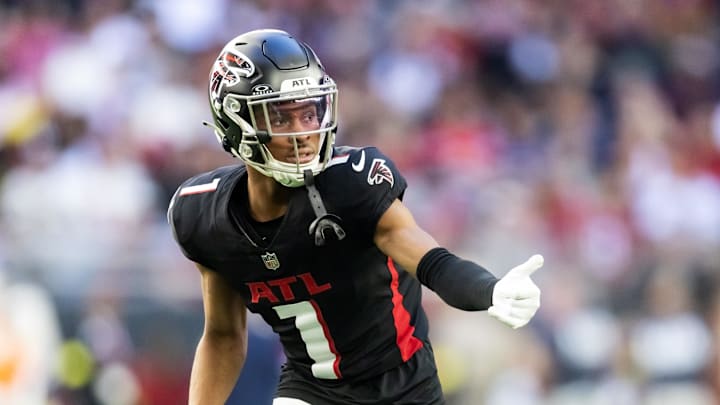 Dec 21, 2025; Glendale, Arizona, USA; Atlanta Falcons wide receiver Darnell Mooney against the Arizona Cardinals at State Farm Stadium. 