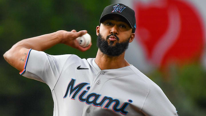 May 24, 2023; Denver, Colorado, USA; Miami Marlins starting pitcher Sandy Alcantara (22) delivers a pitch in the first inning against the Colorado Rockies at Coors Field. Mandatory Credit: John Leyba-Imagn Images May 24, 2023; Denver, Colorado, USA; Miami Marlins starting pitcher Sandy Alcantara (22) delivers a pitch in the first inning against the Colorado Rockies at Coors Field. Mandatory Credit: John Leyba-Imagn Images