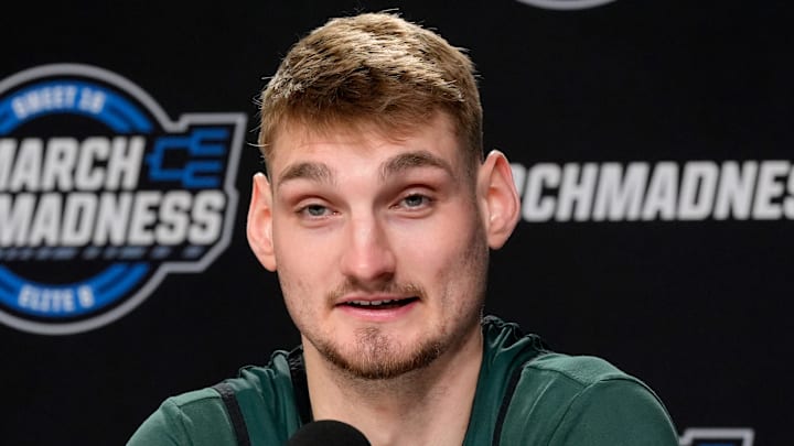(L to R) Michigan State basketball player Carson Cooper talks with the media during a press conference at Capital One Arena in Washington DC on Thursday, March 26, 2026.
The Spartans play the University of Connecticut on Friday evening in the 2026 NCAA Men's Basketball East Regional. (L to R) Michigan State basketball player Carson Cooper talks with the media during a press conference at Capital One Arena in Washington DC on Thursday, March 26, 2026.
The Spartans play the University of Connecticut on Friday evening in the 2026 NCAA Men's Basketball East Regional.