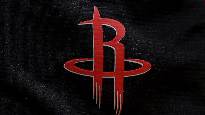 Nov 12, 2022; New Orleans, Louisiana, USA; Detailed view of the Houston Rockets logo during warm ups before the game against the New Orleans Pelicans at Smoothie King Center. Mandatory Credit: Stephen Lew-Imagn Images Nov 12, 2022; New Orleans, Louisiana, USA; Detailed view of the Houston Rockets logo during warm ups before the game against the New Orleans Pelicans at Smoothie King Center. Mandatory Credit: Stephen Lew-Imagn Images