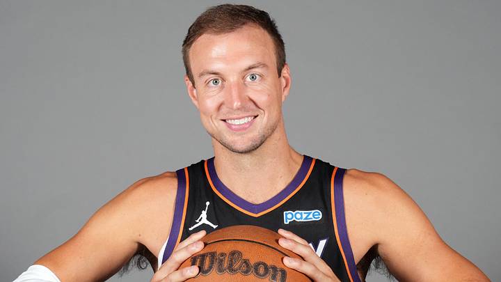 Sep 28, 2026; Phoenix, AZ, USA;  Phoenix Suns guard Luke Kennard (8) poses for a photo on Media Day at Mortgage Matchup Center.  Mandatory Credit: Rick Scuteri-Imagn Images
