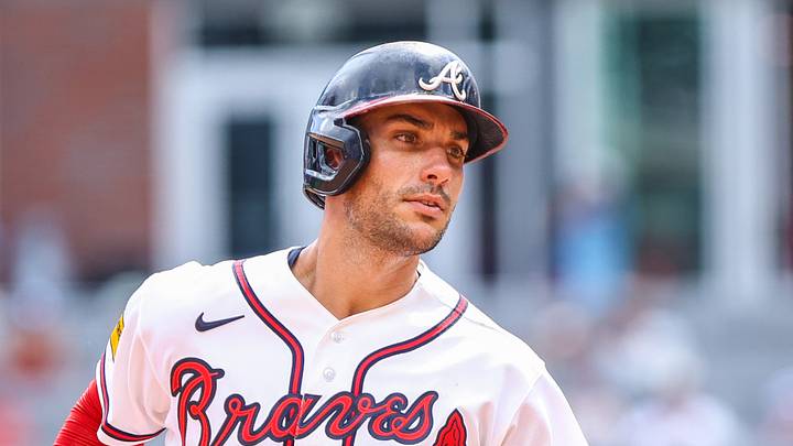 Aug 16, 2026; Cumberland, Georgia, USA; Atlanta Braves first baseman Matt Olson (28) runs the bases after hitting a home run against the Arizona Diamondbacks during the seventh inning at Truist Park. Mandatory Credit: Jordan Godfree-Imagn Images