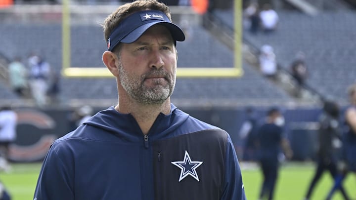 Dallas Cowboys head coach Brian Schottenheimer before the game against the Chicago Bears at Soldier Field.