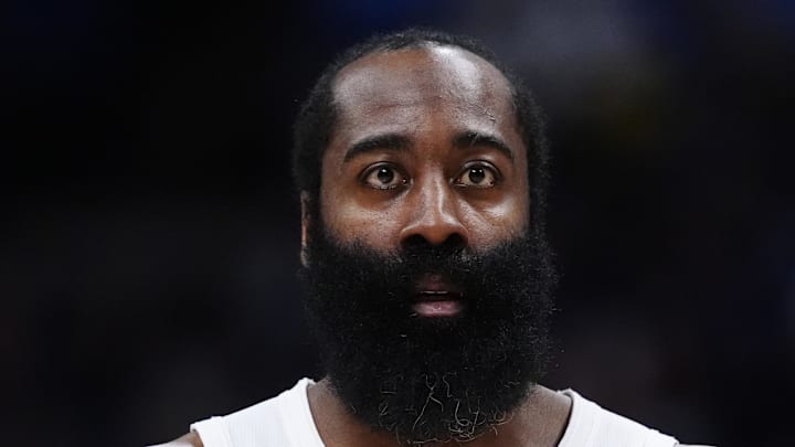 Cleveland Cavaliers guard James Harden (1) during the second quarter against the Denver Nuggets at Ball Arena on Feb 9, 2026. Cleveland Cavaliers guard James Harden (1) during the second quarter against the Denver Nuggets at Ball Arena on Feb 9, 2026.