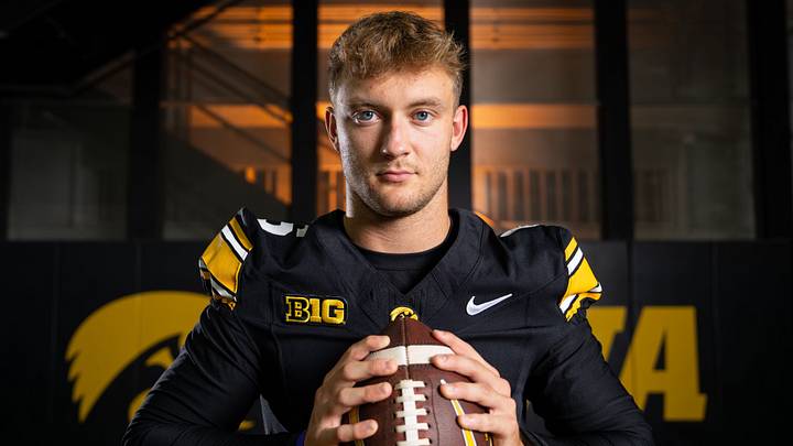 Iowa defensive back Zach Lutmer (6) stands for a portrait during Hawkeye football media day, Friday, Aug. 14, 2026, in Iowa City. Iowa defensive back Zach Lutmer (6) stands for a portrait during Hawkeye football media day, Friday, Aug. 14, 2026, in Iowa City.