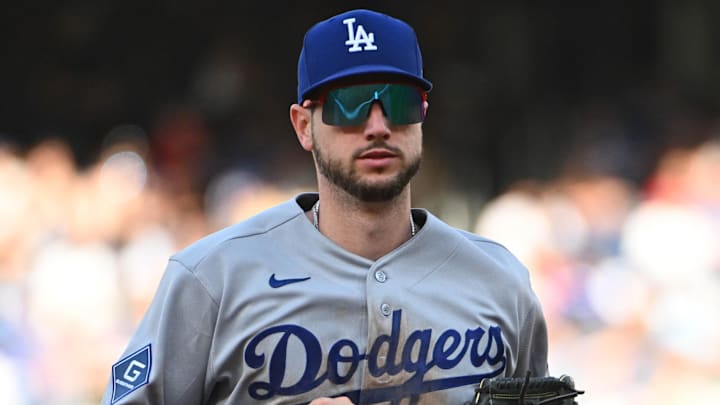 Apr 4, 2026; Washington, District of Columbia, USA; Los Angeles Dodgers right fielder Kyle Tucker (23) on the field against the Washington Nationals at Nationals Park. Mandatory Credit: Brad Mills-Imagn Images