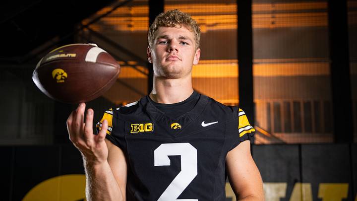 Iowa wide receiver Reece Vander Zee (2) stands for a portrait during Hawkeye football media day, Friday, Aug. 14, 2026, in Iowa City. Iowa wide receiver Reece Vander Zee (2) stands for a portrait during Hawkeye football media day, Friday, Aug. 14, 2026, in Iowa City.