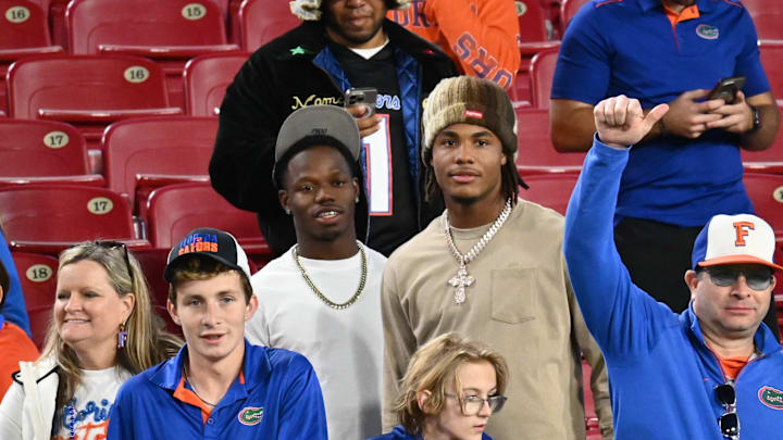 2025 five-star wide receiver Dallas Wilson in the stands after the Florida Gators' 33-8 win over Tulane in the Gasparilla Bowl.