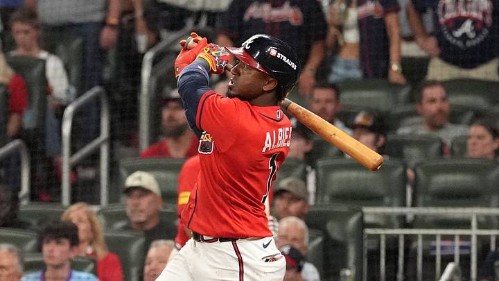 Oct 1, 2026; Cumberland, Georgia, USA; Atlanta Braves infielder Ozzie Albies (1) watches the ball after hitting a two-run home run against Philadelphia Phillies pitcher Zack Wheeler (not pictured) during the fourth inning in game three of the Wildcard round for the 2026 MLB Playoffs at Truist Field. Mandatory Credit: Dale Zanine-Imagn Images Oct 1, 2026; Cumberland, Georgia, USA; Atlanta Braves infielder Ozzie Albies (1) watches the ball after hitting a two-run home run against Philadelphia Phillies pitcher Zack Wheeler (not pictured) during the fourth inning in game three of the Wildcard round for the 2026 MLB Playoffs at Truist Field. Mandatory Credit: Dale Zanine-Imagn Images