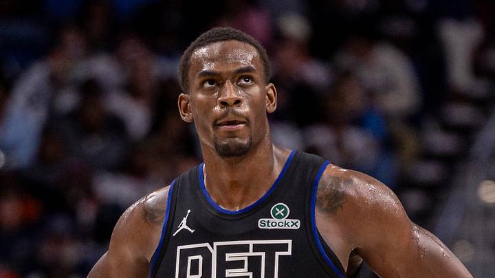 Detroit Pistons center Jalen Duren (0) reacts to a play against the New Orleans Pelicans during the second half at Smoothie King Center on January 21, 2026.