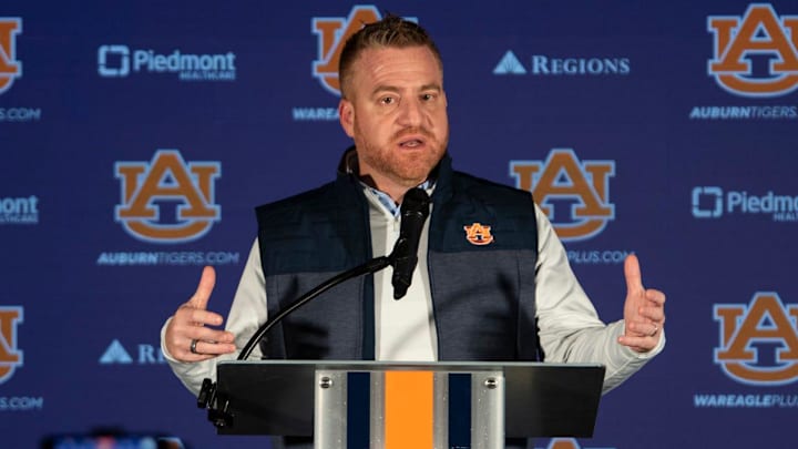 Auburn Tigers football head coach Alex Golesh enters his first season after taking over for the fired Hugh Freeze.