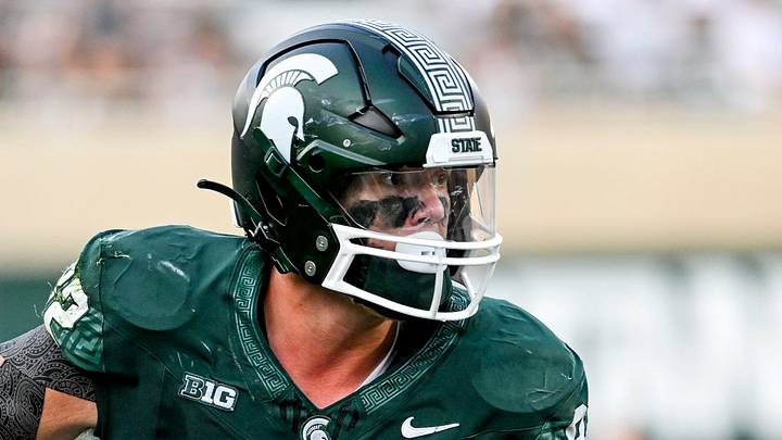 Michigan State's Brennan Parachek runs after a catch against Prairie View A&M during the fourth quarter on Saturday, Sept. 14, 2024, at Spartan Stadium in East Lansing. Michigan State's Brennan Parachek runs after a catch against Prairie View A&M during the fourth quarter on Saturday, Sept. 14, 2024, at Spartan Stadium in East Lansing.