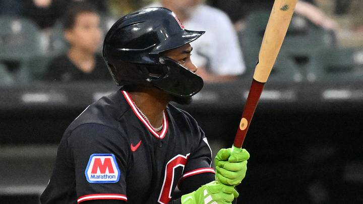 Jun 24, 2026; Chicago, Illinois, USA; Cleveland Guardians right fielder Kahlil Watson (31) hits an RBI single against the Chicago White Sox during the tenth inning at Rate Field. Mandatory Credit: Patrick Gorski-Imagn Images Jun 24, 2026; Chicago, Illinois, USA; Cleveland Guardians right fielder Kahlil Watson (31) hits an RBI single against the Chicago White Sox during the tenth inning at Rate Field. Mandatory Credit: Patrick Gorski-Imagn Images