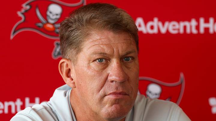Aug 6, 2026; Tampa, FL, USA; Tampa Bay Buccaneers general manager Jason Licht talks to media after training camp at AdventHealth Training Center. Mandatory Credit: Nathan Ray Seebeck-Imagn Images Aug 6, 2026; Tampa, FL, USA; Tampa Bay Buccaneers general manager Jason Licht talks to media after training camp at AdventHealth Training Center. Mandatory Credit: Nathan Ray Seebeck-Imagn Images