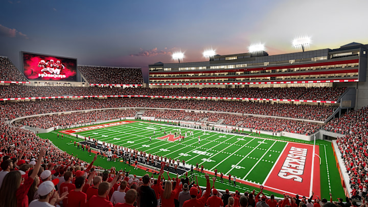 A view of the proposed renovations to Memorial Stadium.