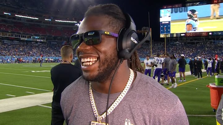 Josh Metellus wears the headset on the sideline of the Vikings' preseason finale. Josh Metellus wears the headset on the sideline of the Vikings' preseason finale.