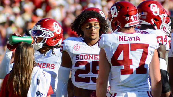 Oklahoma defensive back Michael Boganowski (25) is poised to break into a much bigger role for the Sooners in 2026.
