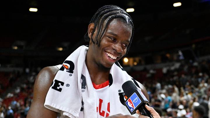 LAS VEGAS, NV - JULY 14: Caleb Wilson #8 of the Chicago Bulls. (Photo by David Becker/NBAE via Getty Images) LAS VEGAS, NV - JULY 14: Caleb Wilson #8 of the Chicago Bulls. (Photo by David Becker/NBAE via Getty Images)