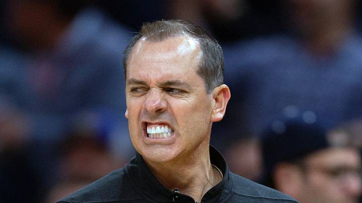 San Francisco, California, USA; Phoenix Suns head coach Frank Vogel reacts after a foul call against the Golden State Warriors during the second quarter at Chase Center on Oct 24, 2023. San Francisco, California, USA; Phoenix Suns head coach Frank Vogel reacts after a foul call against the Golden State Warriors during the second quarter at Chase Center on Oct 24, 2023.