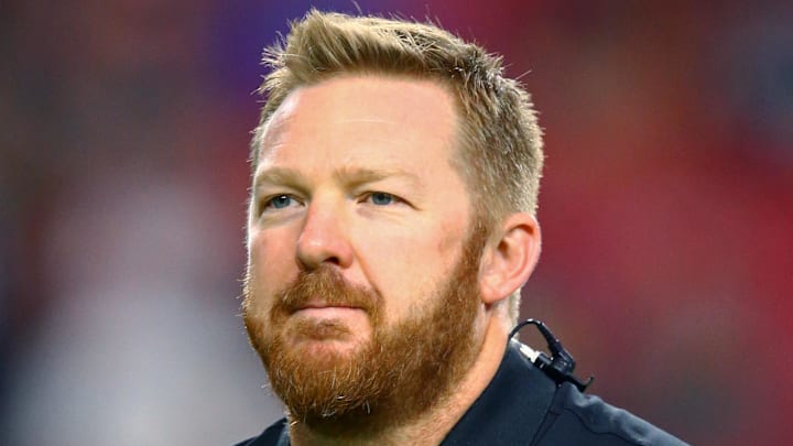 Aug 12, 2016; Glendale, AZ, USA; Oakland Raiders quality control coach defense Travis Smith against the Arizona Cardinals during a preseason game at University of Phoenix Stadium. Mandatory Credit: Mark J. Rebilas-Imagn Images Aug 12, 2016; Glendale, AZ, USA; Oakland Raiders quality control coach defense Travis Smith against the Arizona Cardinals during a preseason game at University of Phoenix Stadium. Mandatory Credit: Mark J. Rebilas-Imagn Images