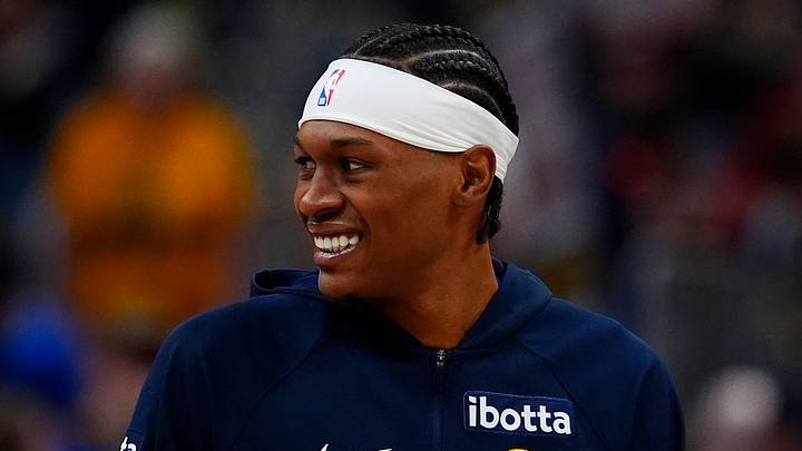 Mar 22, 2026; Denver, Colorado, USA; Denver Nuggets guard Peyton Watson (8) smiles before the game against the Portland Trail Blazers at Ball Arena. Mandatory Credit: Ron Chenoy-Imagn Images Mar 22, 2026; Denver, Colorado, USA; Denver Nuggets guard Peyton Watson (8) smiles before the game against the Portland Trail Blazers at Ball Arena. Mandatory Credit: Ron Chenoy-Imagn Images