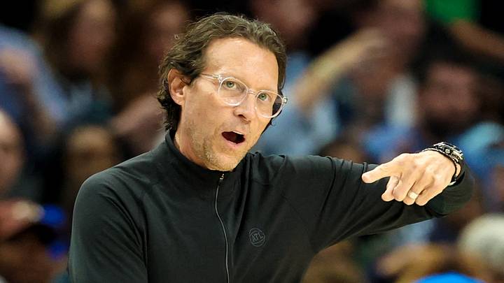Atlanta Hawks head coach Quin Snyder reacts against the Dallas Mavericks on March 18, 2026. Atlanta Hawks head coach Quin Snyder reacts against the Dallas Mavericks on March 18, 2026.
