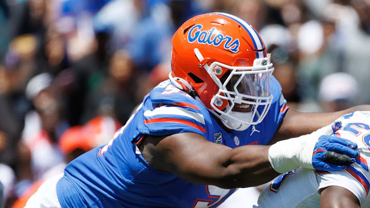 The Gators manage to hang on to a rising defender 