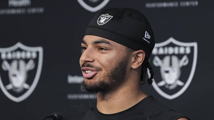 May 2, 2026; Henderson, NV, USA; Las Vegas Raiders safety Treydan Stukes (31) speaks during a news conference at the team’s Rookie Minicamp at Intermountain Health Performance Center. Mandatory Credit: Candice Ward-Imagn Images May 2, 2026; Henderson, NV, USA; Las Vegas Raiders safety Treydan Stukes (31) speaks during a news conference at the team’s Rookie Minicamp at Intermountain Health Performance Center. Mandatory Credit: Candice Ward-Imagn Images