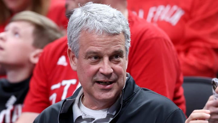 Mar 29, 2024; Dallas, TX, USA; North Carolina State Wolfpack athletic director Boo Corrigan before the semifinals of the South Regional of the 2024 NCAA Tournament against the Marquette Golden Eagles at American Airlines Center. Mandatory Credit: Kevin Jairaj-Imagn Images 