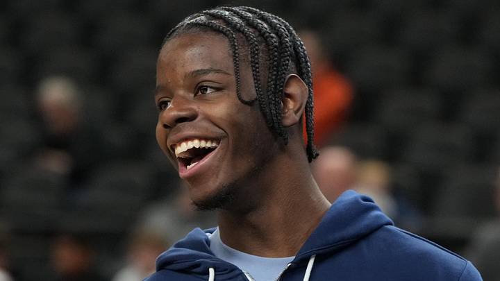 Mar 18, 2026; Greenville, SC, USA; North Carolina Tar Heels forward Caleb Wilson (8) during a practice session ahead of the first round of the men's 2026 NCAA Tournament at Bon Secours Wellness Arena. Mandatory Credit: Bob Donnan-Imagn Images Mar 18, 2026; Greenville, SC, USA; North Carolina Tar Heels forward Caleb Wilson (8) during a practice session ahead of the first round of the men's 2026 NCAA Tournament at Bon Secours Wellness Arena. Mandatory Credit: Bob Donnan-Imagn Images
