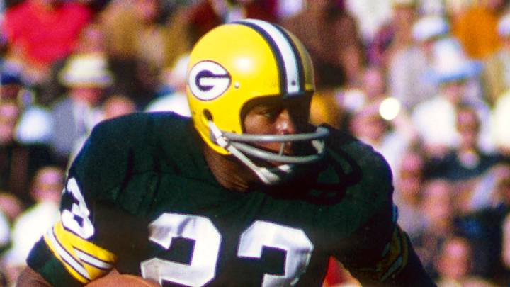 Green Bay Packers running back Travis Williams against the Los Angeles Rams in 1967; Darryl Norenberg-USA TODAY Sports