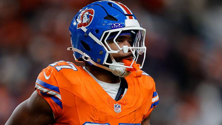 Denver Broncos running back J.K. Dobbins Denver Broncos running back J.K. Dobbins