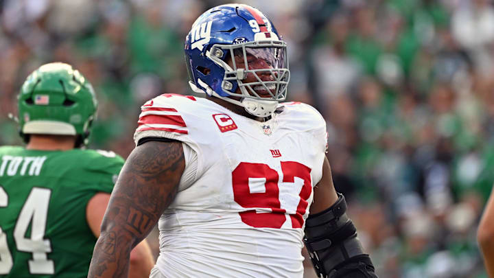 New York Giants defensive tackle Dexter Lawrence against the Philadelphia Eagles at Lincoln Financial Field. New York Giants defensive tackle Dexter Lawrence against the Philadelphia Eagles at Lincoln Financial Field.