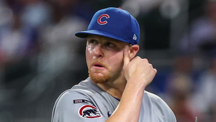 Sep 9, 2025; Cumberland, Georgia, USA; Chicago Cubs pitcher Cade Horton Sep 9, 2025; Cumberland, Georgia, USA; Chicago Cubs pitcher Cade Horton