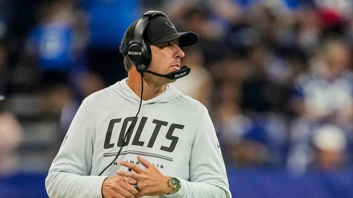 Indianapolis Colts head coach Shane Steichen walks on the sidelines Saturday, Aug. 29, 2026, during the game against the Detroit Lions at Lucas Oil Stadium in Indianapolis. The Detroit Lions defeated the Indianapolis Colts, 25-16.